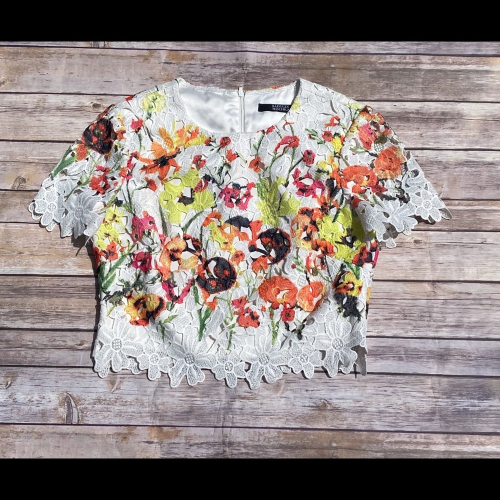 Badgley Mischka Floral Blouse Size 6